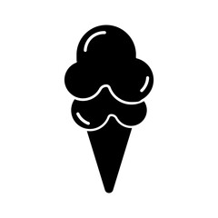 Ice Cream Cone Icon. Frozen Dessert Symbol Isolated on Transparent Background. Vector Illustration