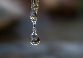 Falling water drop