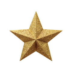 Obraz premium Golden glitter star, five-pointed, isolated on black