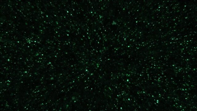 magic green dust, particles and sand flow field looped background on alpha channel