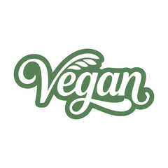 Fototapeta premium Monochrome Vegan Logo with Leaf