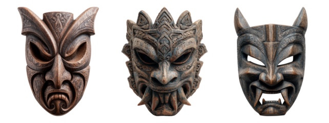 Intricate Wooden Masks of Tradition and Culture from Different Cultures