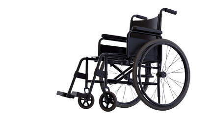 Fototapeta premium An isolated black manual wheelchair vector illustration for accessibility and mobility aid.