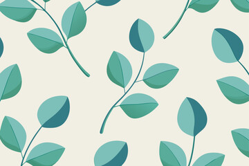 soft watercolor eucalyptus leaves pattern