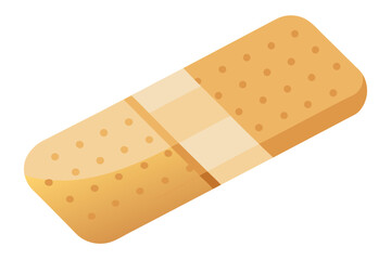 A single beige adhesive bandage with a white center
