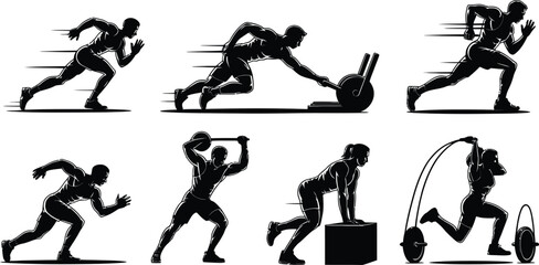 functional body training, gym workout icon,