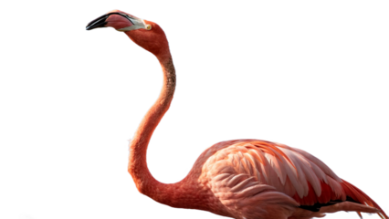 flamingo, isolated transparent background