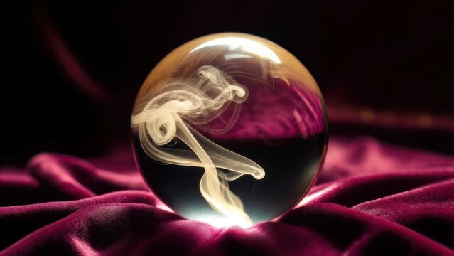 Crystal orb with swirling smoke - Powered by Adobe