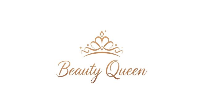 Elegant Beauty Queen Logo with Crown