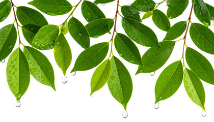 green leaves isolated on white