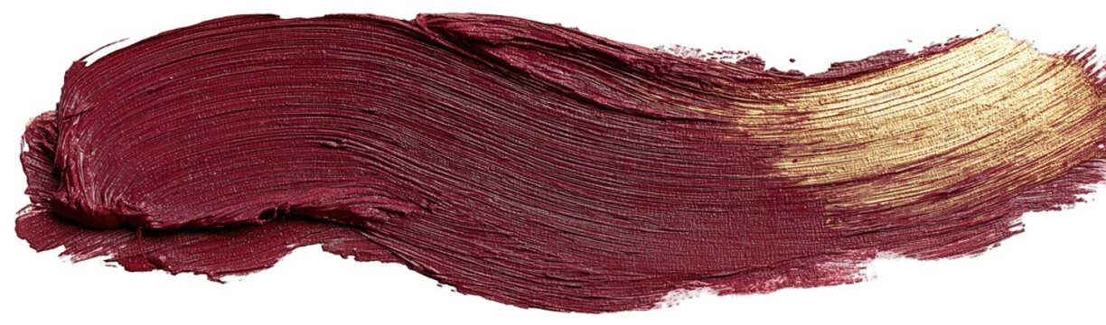 A swathe of deep burgundy lipstick, with a subtle golden shimmer, shows texture and application