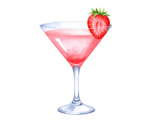 Pink Strawberry Martini: Vibrant Cocktail Photography