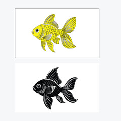 Gold fish vector art design