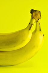 banana fruit with yellow background