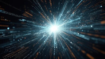 Obraz premium Digital explosion radiating outwards