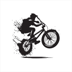 Fototapeta premium Dynamic Silhouette of a BMX Rider in MidAir 2.