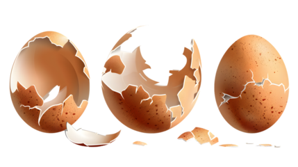 Cracked Egg Shell Illustration for Creative Designs and Projects