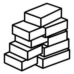Stacking Blocks line art vector