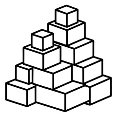 Obraz premium Stacking Blocks line art vector