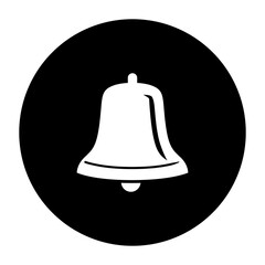 black and white illustration of bell icon
