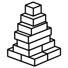 Stacking Blocks line art vector