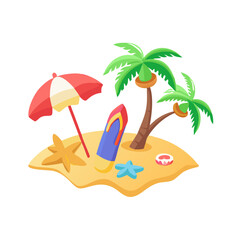vector illustration of a tropical beach