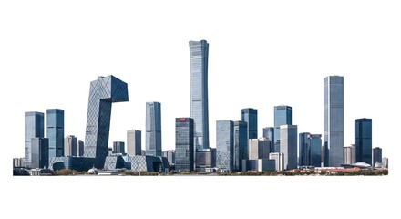 Fototapeta premium Modern Beijing Skyline on Isolated White Background