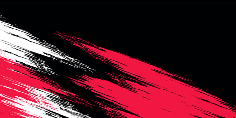 Abstract Grunge Background with Red and Gray Brush Texture. Creative Design for Sports Background with Halftone Effect