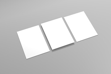 Sheet Blank white Page Mock up, 3d rendering.