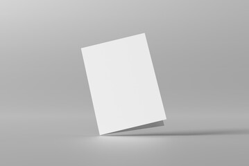 A5 bi-fold blank template design. Flyer. Realistic 3d vector illustration. 