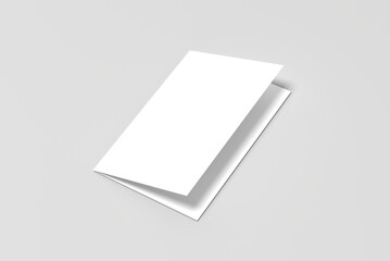 A4 bi-fold blank template design. Flyer. Realistic 3d vector illustration. 