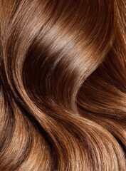 Fototapeta premium Close-up of Luxurious Brown Hair with Soft Waves and Shine