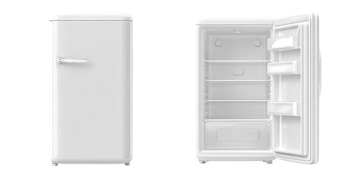 Empty white retro refrigerator - Powered by Adobe