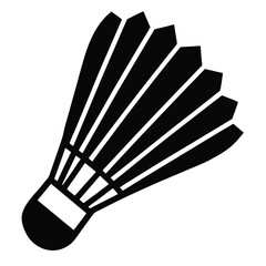  badminton shuttlecock silhouette vector on white