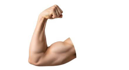 Bicep Flex Muscular Arm on White Background