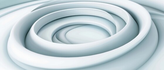 Abstract White curve layered round circle shape smooth wallpaper Background.