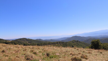 Mountain landscape with blue sky