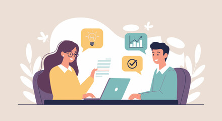 Creative Business Brainstorming Session with Colleagues in Office Environment