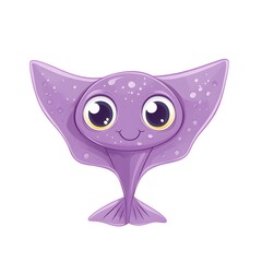 Cute purple ray illustration with large eyes.