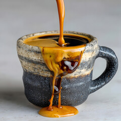 Espresso Coffee with Creamy Crema in Demitasse Cup