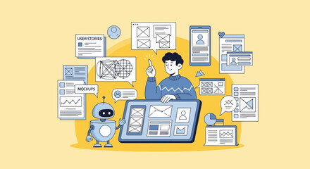 Illustrative Concept of User Interface Design Process with Team Collaboration