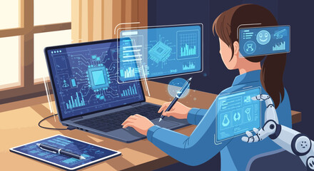 Innovative future technology and human interaction with advanced interface elements
