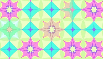 Bright pastel geometric pattern featuring seamlessly repeating shapes ,  fun,  textile