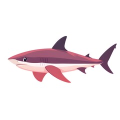 Obraz premium Profile view of a cartoon shark.