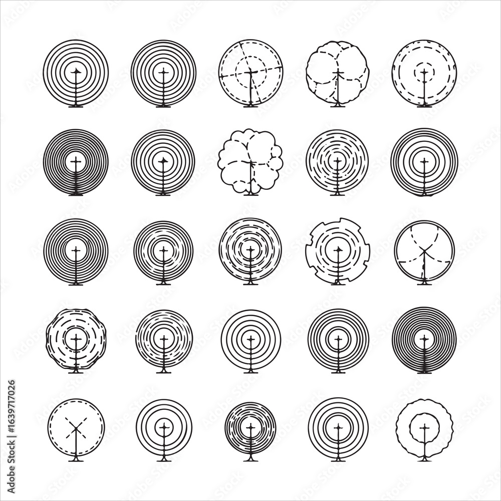 Aufkleber abstract circular geometric patterns and designs collection