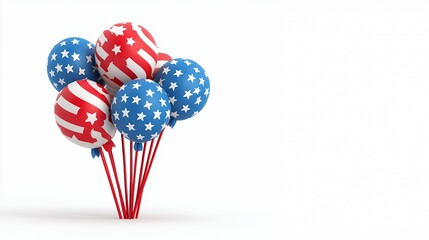 Fototapeta premium Patriotic Balloons Red, White, and Blue Star Spangled Celebration