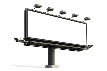 Blank billboard on a light gray concrete pedestal.