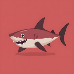 Cartoon shark illustration against a simple background.