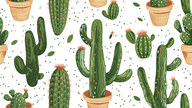 Modern Seamless Cactus Pattern for Creative Designs - Powered by Adobe