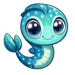 Cute, stylized aquatic creature with large eyes.